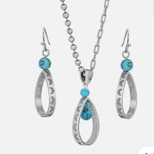 Montana Silversmiths Down to Earth Teardrop Necklace & Earrings Set